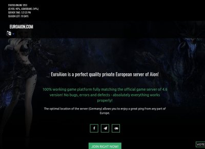 European Aion server Online 2000+