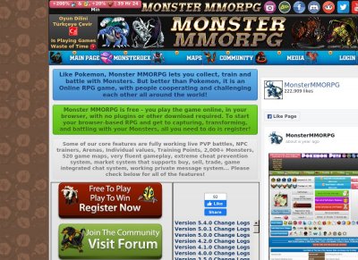 Free Browser MMO RPG Game Monster MMORPG Similar To Pokemon Games