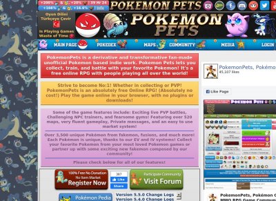Free Online Pokemon MMO RPG Game PokemonPets